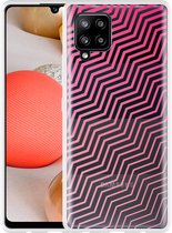 Hoesje Geschikt voor Samsung Galaxy A42 Wavy Pink