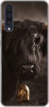 Geschikt voor Samsung Galaxy A50 hoesje - Schotse hooglander - Vacht - Zwart - Siliconen Telefoonhoesje