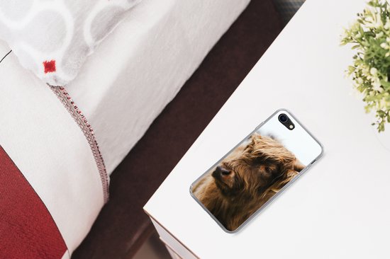 Coque iPhone SE 2020 - Highlander écossais - Animaux - Cornes - Siliconen