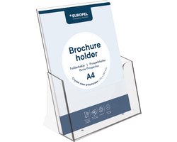 Europel Folderbakje – Flyers – A4 – 21 x 29,7 cm – Glasheldere presentatie – Beurzen en kantoren