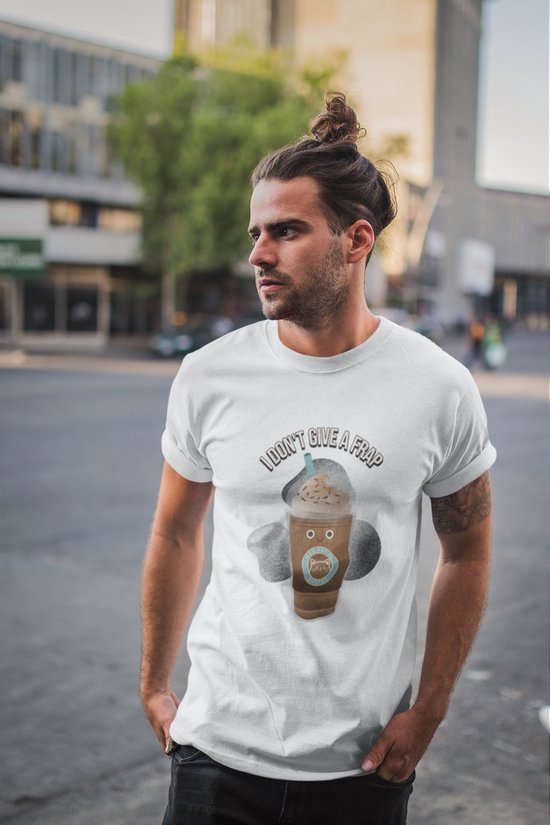 Shirt - I don’t give a frap - Wurban Wear | Grappig shirt | Dieet | Unisex tshirt | Fast food | Airfryer | Sport | Verwenpakket | Wit & Zwart