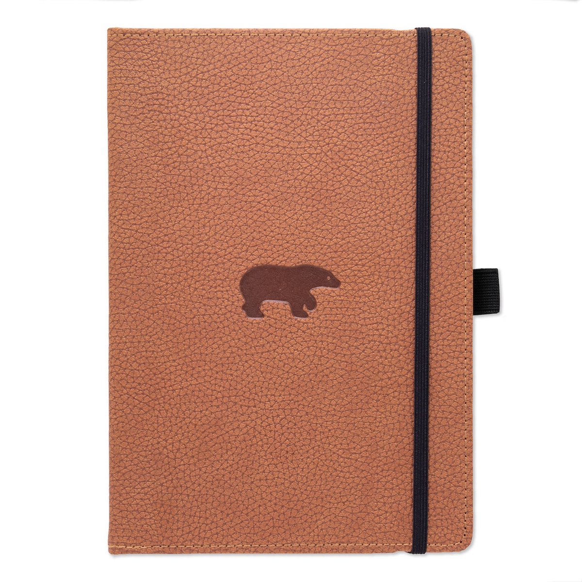 Dingbats* Wildlife A4 Notitieboek – Brown Bear Stippen – Bullet Journal met 100 gsm Inktvrij Papier – Schetsboek met Harde Kaft, Elastische Sluiting en Bladwijzer