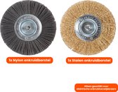 Ensemble de brosses universelles pour désherbeur électrique - Désherbeur - Désherbant - Brosse en acier et nylon - 11cm - Voegenborstel - Coupe-herbe