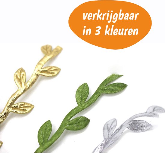 Gouden, groene en zilveren kunstblad takjes