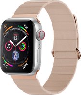 Apple Watch Series 1/2/3/4/5/6/7/8 / SE - Bracelet 38/40/41 - Bracelet en cuir magnétique iMoshion - Beige