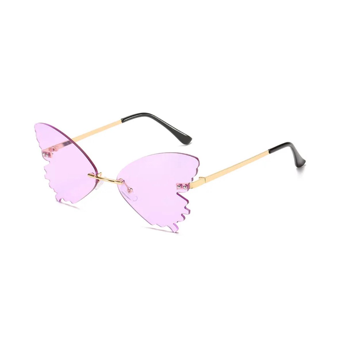 Vlinder zonnebril - Paars - festivalbril / hippie bril / technobril / rave bril / butterfly glasses / retro zonnebril