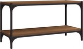 vidaXL - Tv-meubel - 80x33x41 - cm - bewerkt - hout - en - staal - bruin - eikenkleur