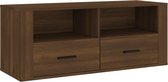 vidaXL - Tv-meubel - 100x35x40 - cm - bewerkt - hout - bruin - eikenkleur