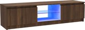 vidaXL TV avec éclairage LED Chêne brun 120 x 30 x 35,5 cm