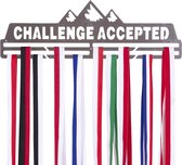 Medaillehouder Challenge Accepted - medaille houder aan de muur - medalhanger - medailles ophangen