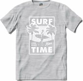 Surf Time | Surfen - Surf - Surfboard - T-Shirt - Unisex - Donker Grijs - Gemêleerd - Maat S