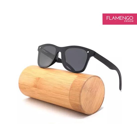 FLAMENGO Randloze Zonnebril - Sunglasses - Festival - Sport - Wintersport - Strand - Ski zonnebril - UV400 - Gepolariseerd - Geschikt voor dames/heren - Stijlvol Design - Zwart - incl. brillenzakje van FLAMENGO — afbeelding 2