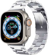 iMoshion Bandje Geschikt voor Apple Watch Bandje Series 1 / 2 / 3 / 4 / 5 / 6 / 7 / 8 / 9 / SE / Ultra (2) - 42 / 44 / 45 / 49 mm - iMoshion Stalen band - Zilver