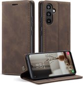 CASEME Geschikt voor Samsung Galaxy A34 hoesje - Wallet Case - Coffee - Caseme