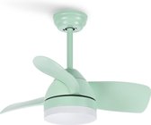 CREATE - WINDLIGHT ROUND DC - Ventilateur de plafond 40W Silencieux Ø76 cm - Vert - Avec lumière