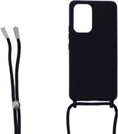 Ketting silicone telefoonhoesje Geschikt voor: Xiaomi Redmi 10 2022 - TPU - Silicone - Zwart - ZT Accessoires