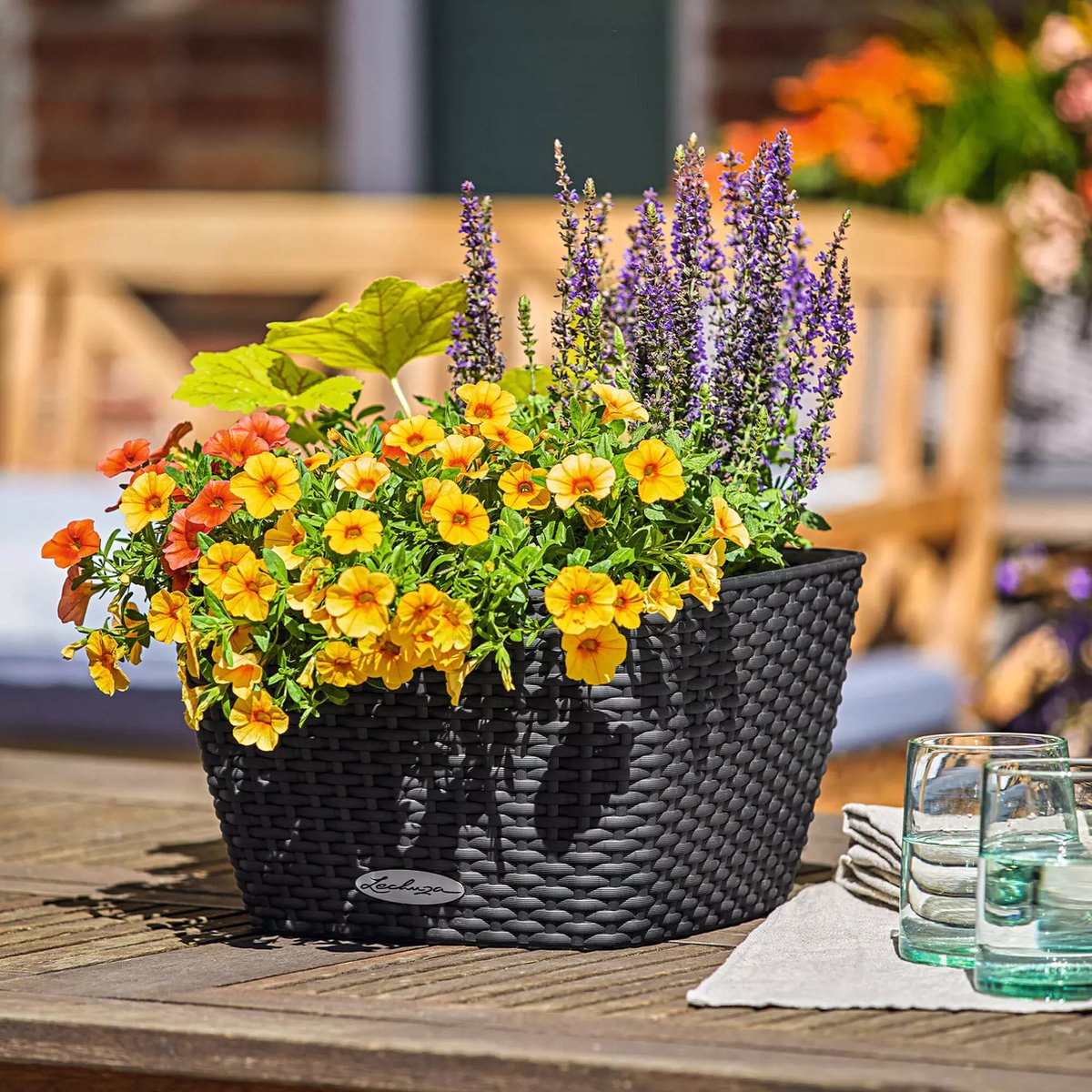 Lechuza Bacino Cottage - Jardinière - pot intérieur amovible
