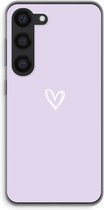 Case Company® - Hoesje geschikt voor Samsung Galaxy S23 hoesje - Klein hartje paars - Soft Cover Telefoonhoesje - Bescherming aan alle Kanten en Schermrand