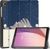 Case2go - Tablet Hoes geschikt voor Lenovo Tab M8 4th Gen (8 Inch) - Tri-Fold Book Case - Good Night