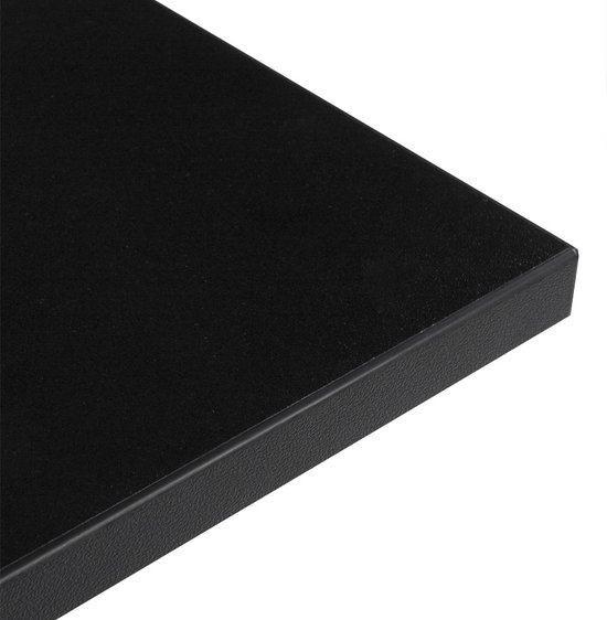 Eettafel vierkant zwart eiken houtlook Nero ruvido met spinpoot