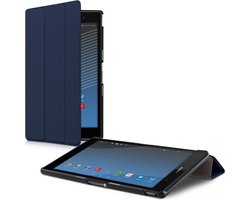 kwmobile Hoesje geschikt voor Sony Xperia Tablet Z3 Compact - Kunstlederen tablet cover met standaard - In donkerblauw