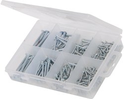 Fixman Assortimentbox betonspijkers - gehard staal - zink-geplateerd - 200 stuks - 20-40 mm