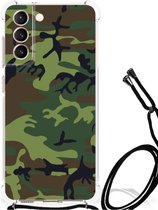 Smartphone hoesje Geschikt voor Samsung Galaxy S21 FE Anti-shock Hoesje met foto met transparante rand Camouflage