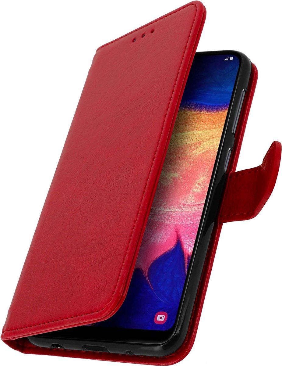 Geschikt voor Samsung Galaxy A10 Bookcover Video Support Functie rood