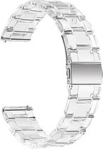 Bandje Universele Geschikt voor Samsung Galaxy Watch Epoxy Hars Schakels met Metalen sluiting – Wit