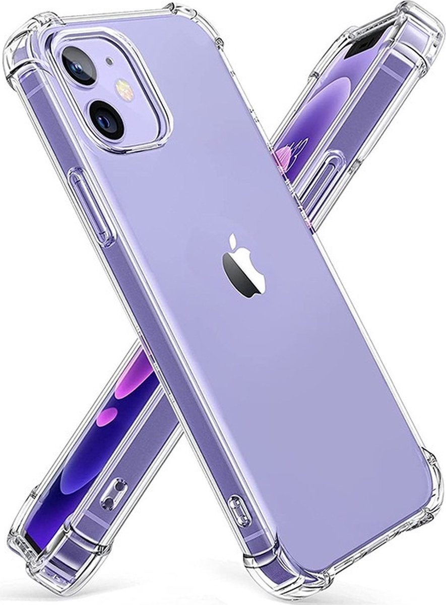 DrPhone TPU Hoesje - Siliconen Bumper Case Met Verstevigde Randen – Schokbestendig - Geschikt voor iPhone 14 Pro - Transparant
