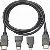 Techvavo® HDMI Adapter Set - HDMI - Mini HDMI - Micro HDMI - 4K 30Hz Ultra HD - 1.8 meter