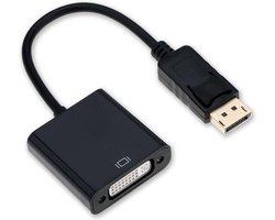 Techvavo® DisplayPort naar DVI-I Adapter - DP Male naar DVI-I Female 24+5 - Full HD 1080P - Plug & Play - Zwart