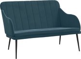 vidaXL - Bankje - 110x76x80 - cm - fluweel - blauw