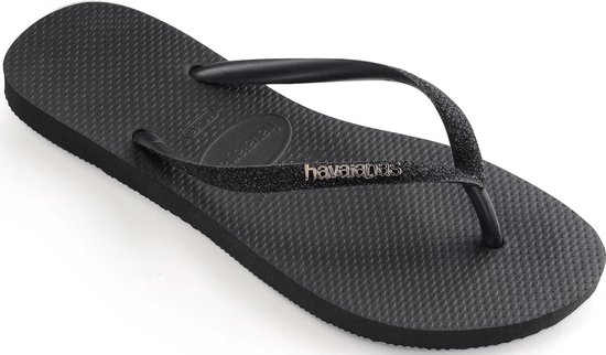 Havaianas Slim Glitter Dames Slippers - Black - Maat 35/36 | bol