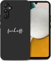 iMoshion Hoesje Geschikt voor Samsung Galaxy A34 (5G) Hoesje Siliconen - iMoshion Design hoesje - Zwart / Fuck Off