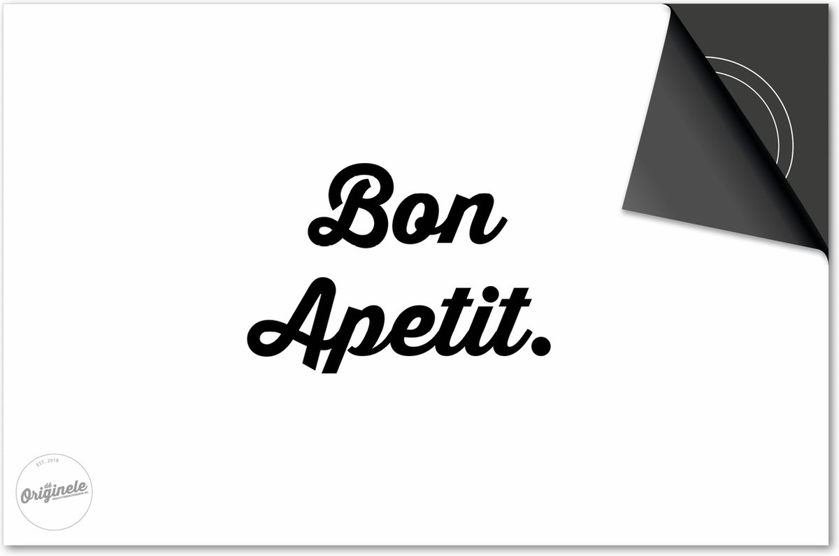 Inductie beschermer 65x52 - afdekplaat inductie mat - Dietrix Kookplaat beschermer - Exclusief - Quotes - Bon Apetit Wit