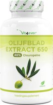 Olijfbladextract - 180 capsules met elk 650 mg - Olijfbladextract met 40% Oleuropein = 260 mg - Hooggedoseerd - Veganistisch | Vit4ever