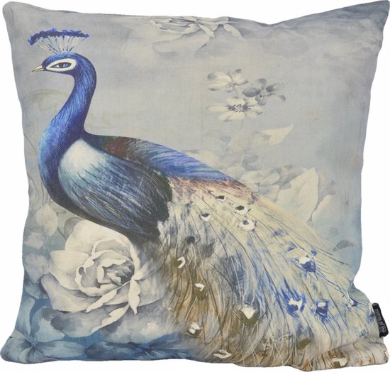 Sierkussen Romantic Peacock / Pauw #2 | 45 x 45 cm | Katoen/Linnen