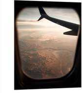 WallClassics - Dibond - Uitzicht op landschap vanuit Vliegtuig - 75x100 cm Foto op Aluminium (Met Ophangsysteem)