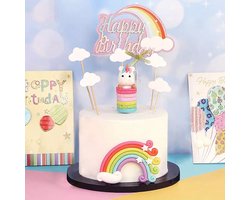 Unicorn Versiering Taarttopper Eenhoorn Taart Decoratie Unicorn Taartdecoratie Eenhoorn Versiering Regenboog - 1 Stuk