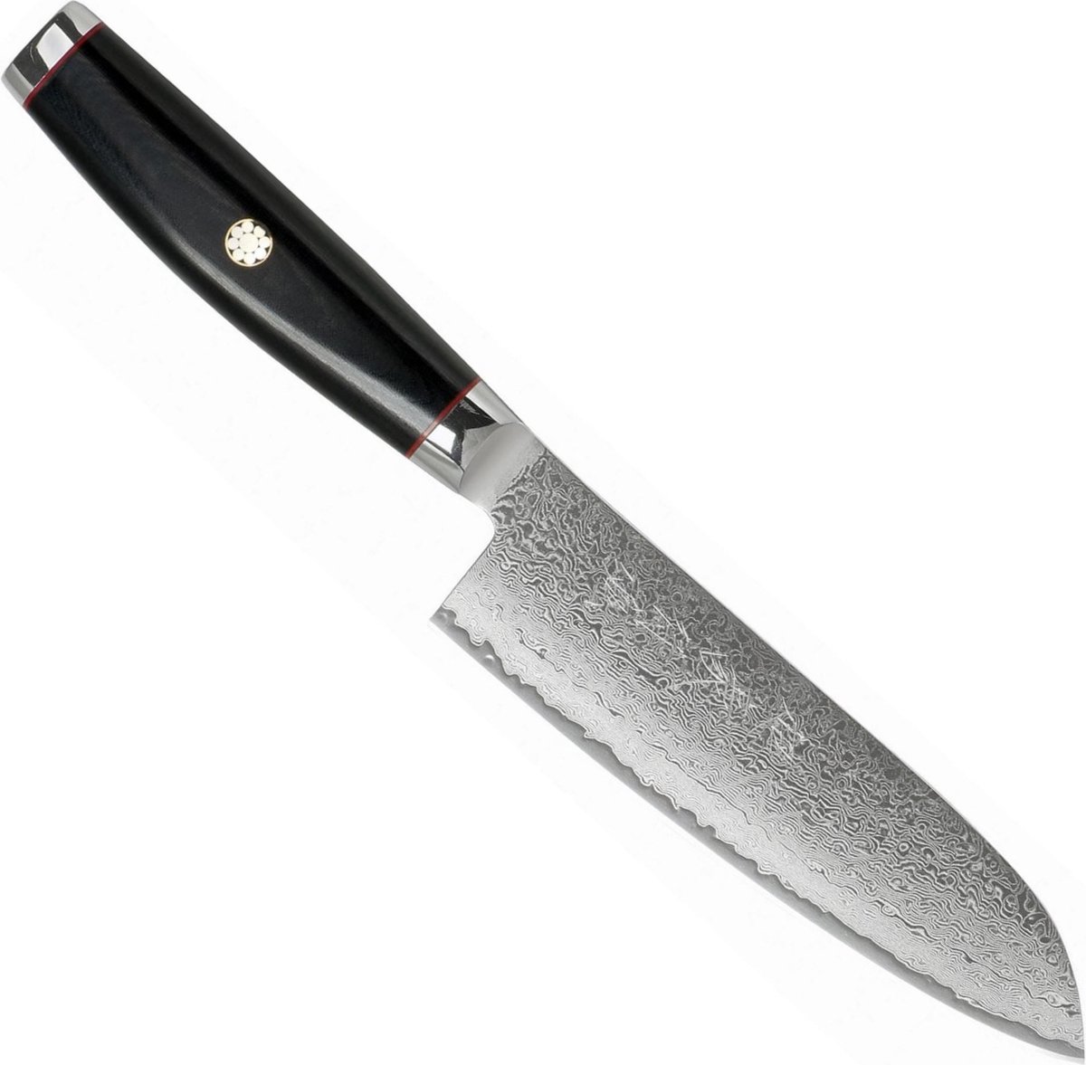 Yaxell Super Gou Ypsilon Santoku mes 16 5 cm 193 Lagen Damaststaal SG2 Staal 63 HRC Canvas-Micarta Heft Japan