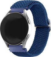 Strap-it Smartwatch bandje 20mm - geweven / gevlochten nylon bandje geschikt voor Samsung Galaxy Watch 6 / 6 Classic / Watch 5 / 5 Pro / Watch 4 / 4 Classic / Watch 3 41mm / Watch 1 42mm / Watch Active / Active 2 / Gear Sport - blauw