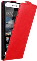 Cadorabo Hoesje geschikt voor Huawei P8 in APPEL ROOD - Beschermhoes in flip design Case Cover met magnetische sluiting