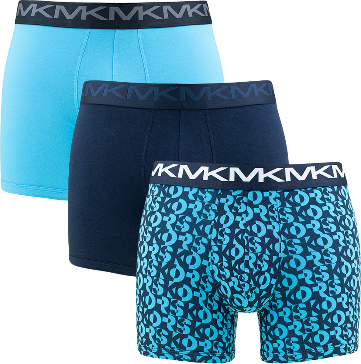 Michael Kors 3P boxers all over logo blauw - XL