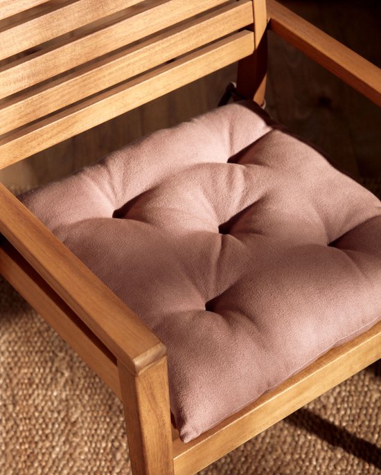 Kave Home - Coussin d'assise Suyai, 100% coton rose, 45x45cm