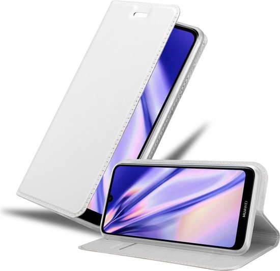 Coque Cadorabo pour Huawei Y6 2019 en ARGENT CLASSIQUE - Coque de protection avec fermeture magnétique