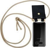 Cadorabo Hoesje geschikt voor Samsung Galaxy NOTE 8 in GLANZEND BRUIN - Silicone Mobiele telefoon ketting beschermhoes met gouden ringen, koordriem en afneembare etui
