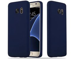 Cadorabo Hoesje geschikt voor Samsung Galaxy S7 in CANDY DONKER BLAUW - Beschermhoes gemaakt van flexibel TPU silicone Case Cover