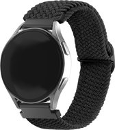 Strap-it Smartwatch bandje 20mm - geweven / gevlochten nylon bandje geschikt voor Samsung Galaxy Watch 6 / 6 Classic / Watch 5 / 5 Pro / Watch 4 / 4 Classic / Watch 3 41mm / Watch 1 42mm / Watch Active / Active 2 / Gear Sport - zwart