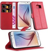 Cadorabo Hoesje geschikt voor Samsung Galaxy S7 in KARMIJN ROOD - Beschermhoes met magnetische sluiting, standfunctie en kaartvakje Book Case Cover Etui